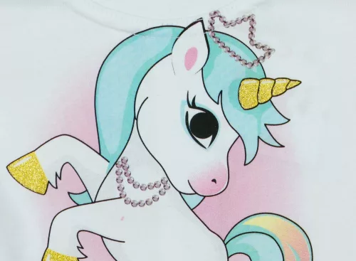 Unicorn Queen Unikornis hosszú ujjú alul kord lányka ruha