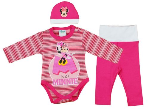 Disney Minnie 3 részes (sapka+nadrág+body) szett glitterrel