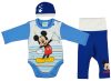 Disney Mickey csíkos| csillagos 3 részes (sapka+body+nadrág) szett