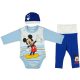 Disney Mickey csíkos| csillagos 3 részes (sapka+body+nadrág) szett