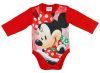 Disney Minnie Mikulás mintás hosszú ujjú karácsonyi body| kombidressz piros