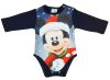 Disney Mickey Mikulás mintás hosszú ujjú karácsonyi body| kombidressz kék