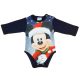 Disney Mickey Mikulás mintás hosszú ujjú karácsonyi body| kombidressz kék