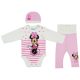 Disney Minnie 3 részes (sapka+nadrág+body) szett szívecskés