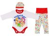 Fisher-Price 3 részes (body+nadrág+sapka) szett