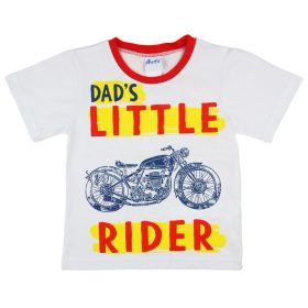 Motoros kisfiú fehér pamut póló
