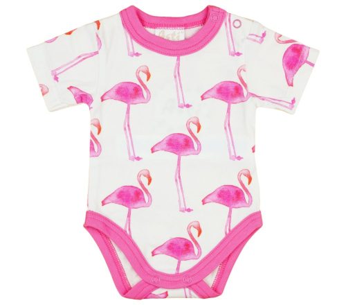 Flamingó mintás lány baba body (kombidressz) mintás