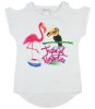 Tukán és Flamingó madár mintás kislány rövid ujjú póló