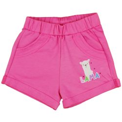 Pink| pamut kislány rövidnadrág Láma mintával