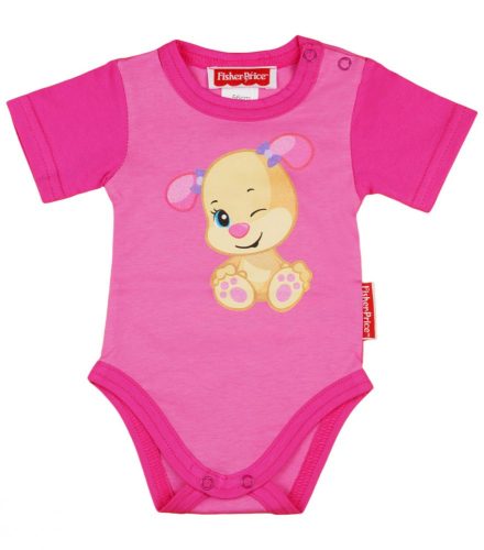 Fisher-Price Kutyushugi mintás baba body (kombidressz) pink