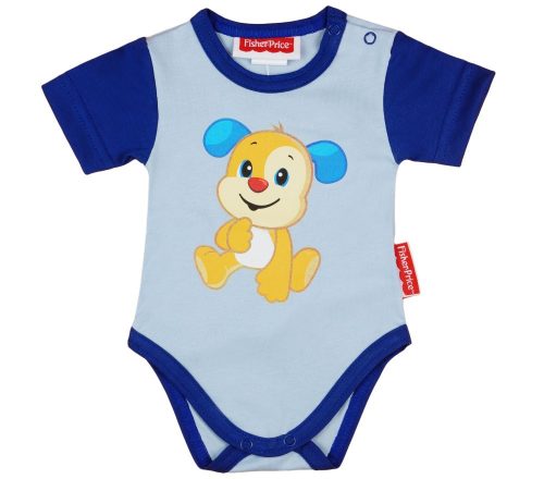 Fisher-Price Kutyus mintás baba body (kombidressz) kék