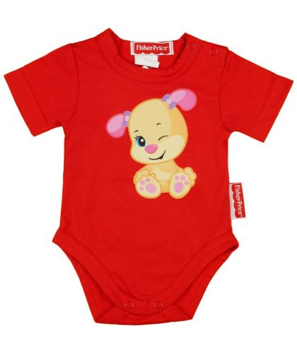 Fisher-Price rövid ujjú| vékony pamut nyári baba body piros