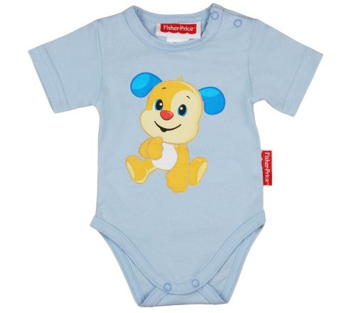 Fisher-Price rövid ujjú| vékony pamut nyári baba body kék