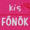 "Kis főnök" feliratos rövid ujjú baba body pink