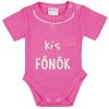 "Kis főnök" feliratos rövid ujjú baba body pink