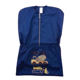   Vállfás oviszsák elöl cipzáras, zsebes - Munkagép mintával