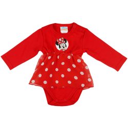   Disney Minnie hosszú ujjú karácsonyi baba body| kombidressz piros