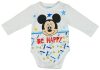 Disney Mickey "Be happy" hosszú ujjú baba body fehér