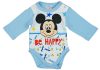 Disney Mickey "Be happy" hosszú ujjú baba body kék