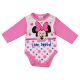 Disney Minnie szívecskés| pöttyös hosszú ujjú baba body pink