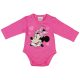 Disney Minnie szívecskés glitteres hosszú ujjú baba body pink