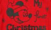Disney Mickey "My first Christmas" feliratos hosszú ujjú baba body piros