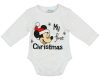 Disney Mickey "My first christmas" feliratos karácsonyi baba body fehér