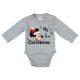 Disney Mickey "My first christmas" feliratos karácsonyi baba body szürke