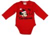 Disney Mickey "My first christmas" feliratos karácsonyi baba body piros