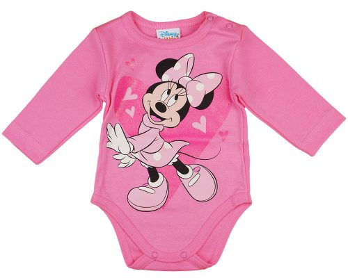 Disney Minnie szívecskés hosszú ujjú baba body pink