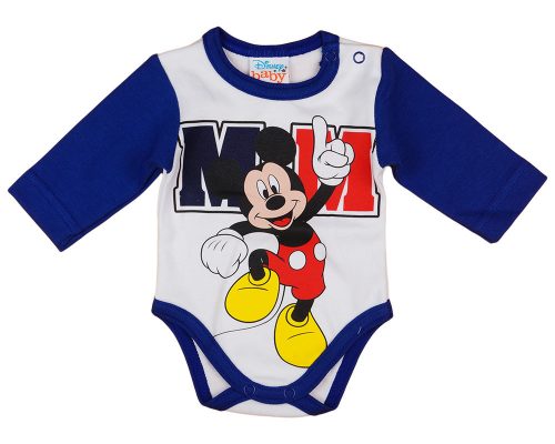 Disney Mickey hosszú ujjú baba body fehér