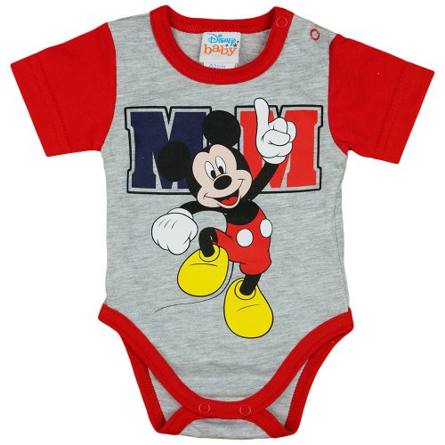 Disney Mickey rövid ujjú baba body szürke