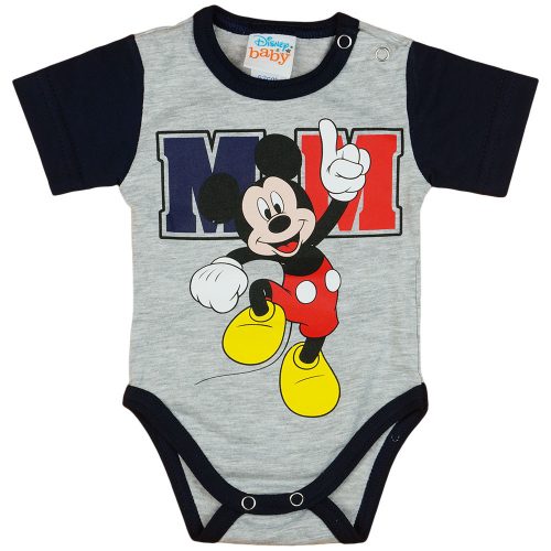 Disney Mickey rövid ujjú baba body szürke