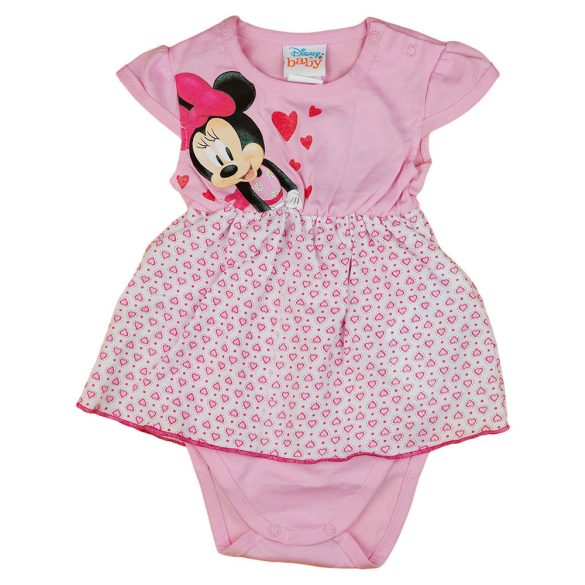 Disney Minnie szívecskés rövid ujjú szoknyás baba body
