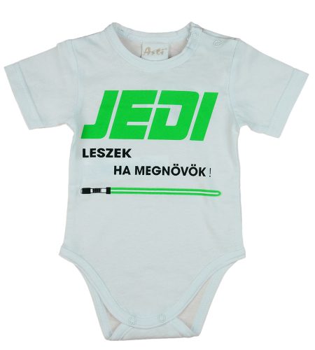 "Jedi leszek ha megnövök!" feliratos rövid ujjú baba body fehér