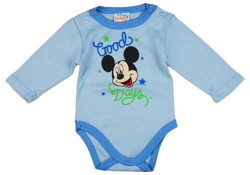 Disney Mickey "Good Days" hosszú ujjú baba body kék