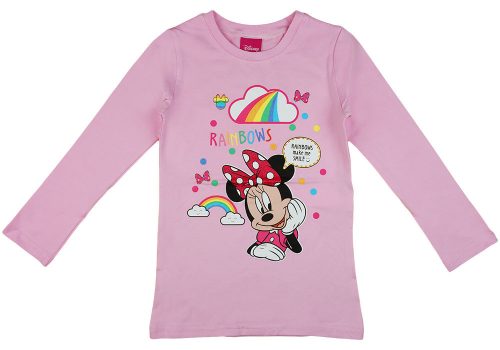 Disney Minnie szivárványos hosszú ujjú lányka póló