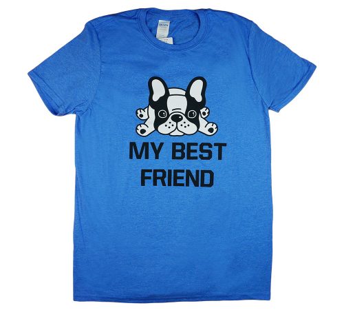 "My best friend" francia bulldogos férfi rövid ujjú póló