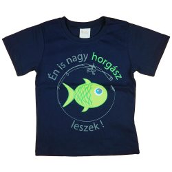   "Én is nagy horgász leszek!" feliratos rövid ujjú fiú póló
