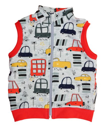 Pamut mellény,  autós mintával