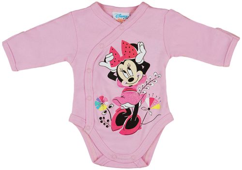 Disney Minnie virágos hosszú ujjú baba body rózsaszín