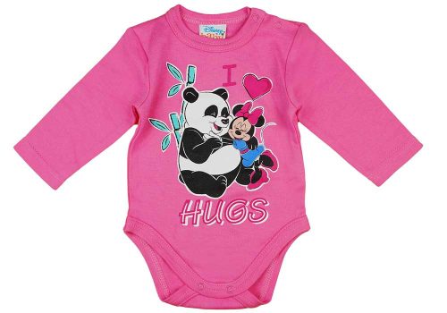 Disney Minnie pandás hosszú ujjú baba body pink