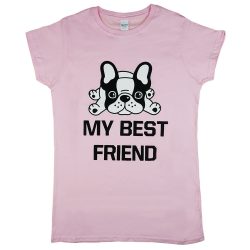   "My best friend" francia bulldogos női rövid ujjú póló