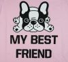 "My best friend" francia bulldogos női rövid ujjú póló