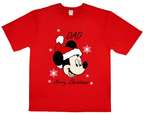 Disney Mickey karácsonyi férfi póló apáknak