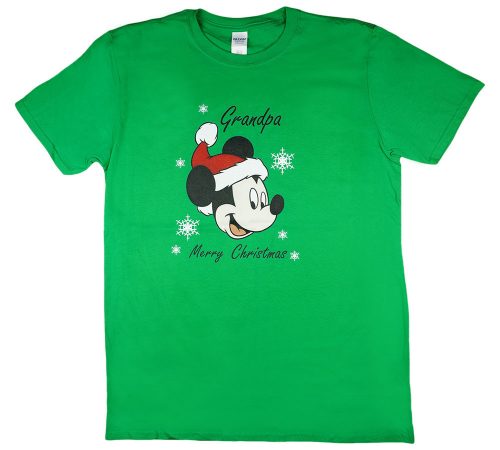 Disney Mickey karácsonyi férfi póló nagypapáknak