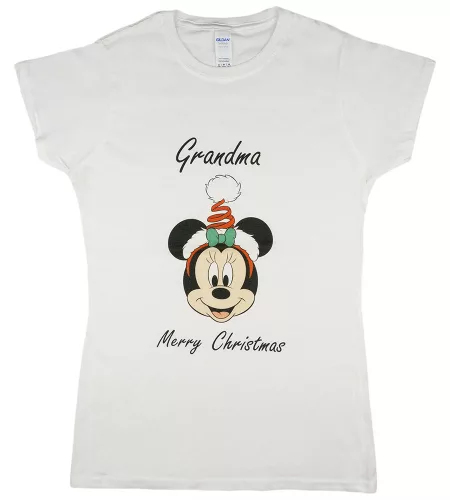 Disney Minnie karácsonyi feliratos póló nagymamáknak
