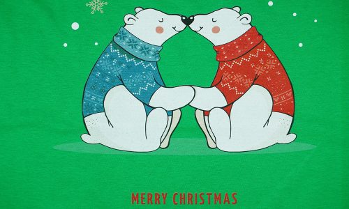 Karácsonyi jegesmedve páros női póló