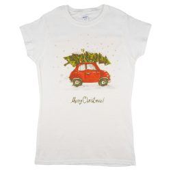 Karácsonyi vintage autós női póló