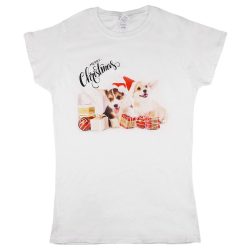 Karácsonyi kutyás női póló